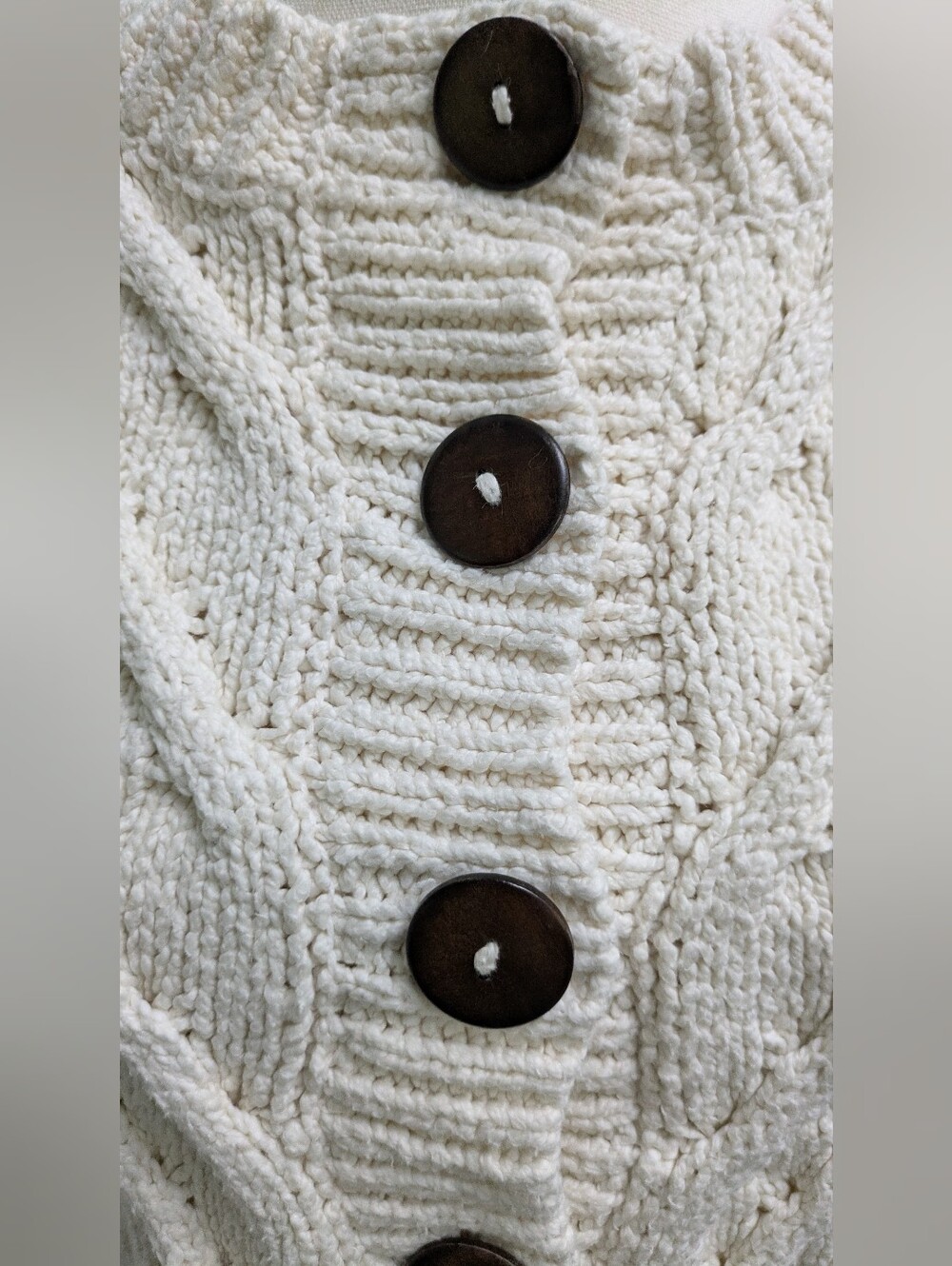 Free People Bonfire Cable Knit Cardigan, Sz M - Picture 5 of 7